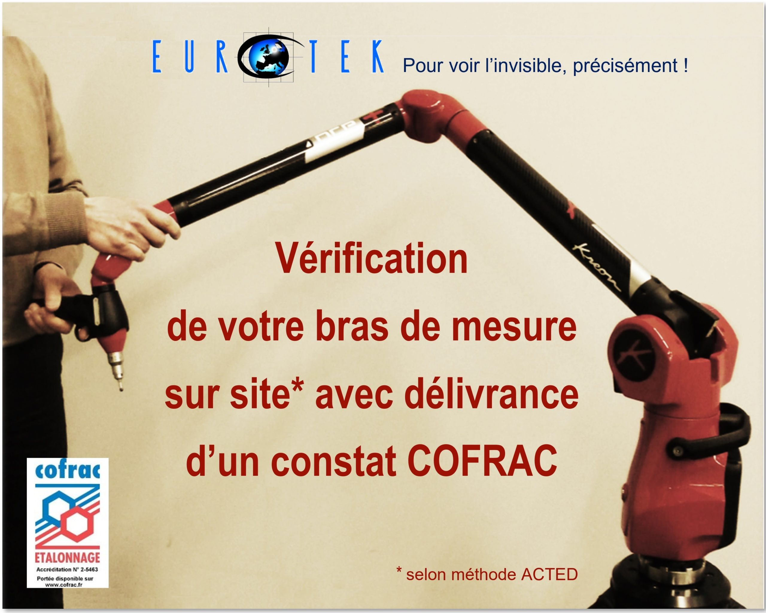 Vérification bras articulé avec certification COFRAC selon méthode ACTED